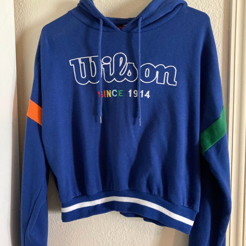 Forever 21 Wilson Since 1914 Girl's Juniors Large Blue Hoodie